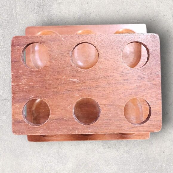 Vintage Wood Tobacco Pipe Stand Holder Rack Mid Century 6 Slot Smoking Tray - Picture 9 of 13